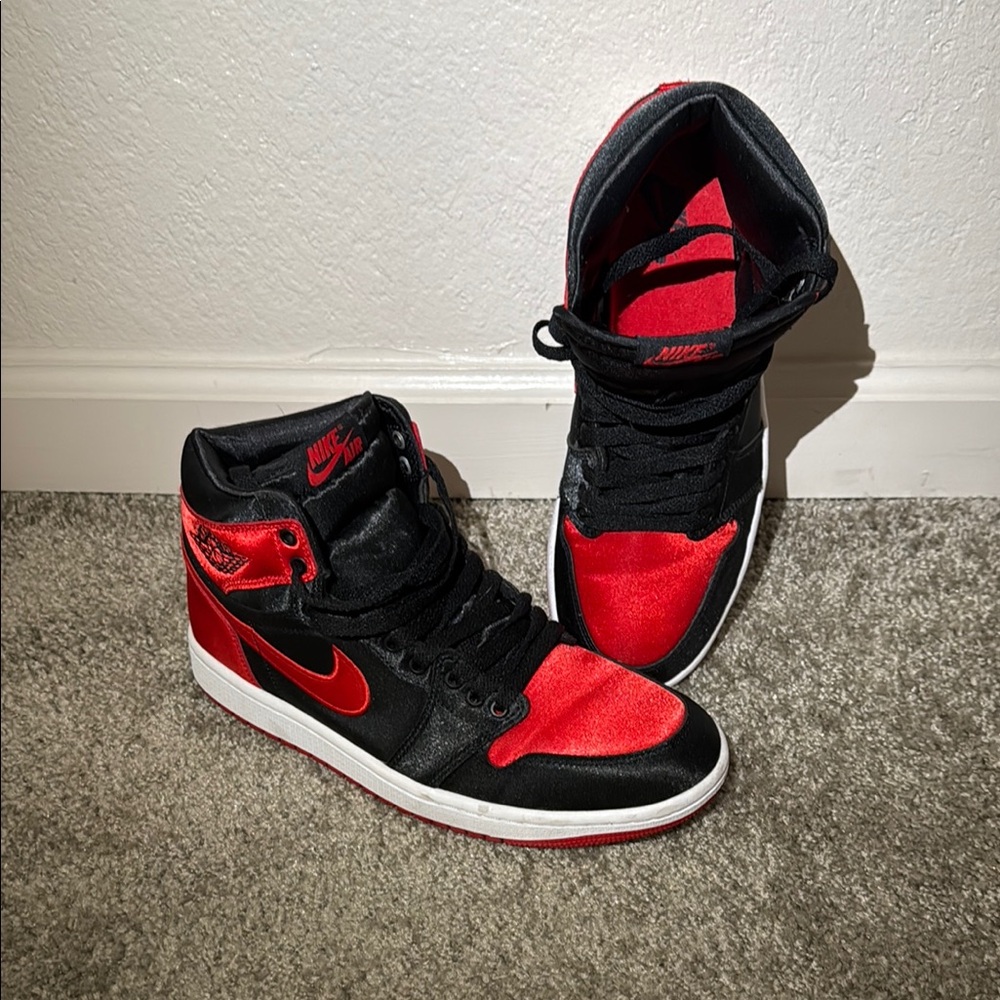 Nike Black and Red High-Top Sneakers